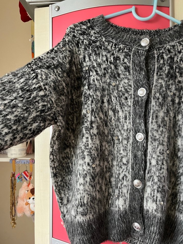 Gri Taşlı Hırka - Görsel 2