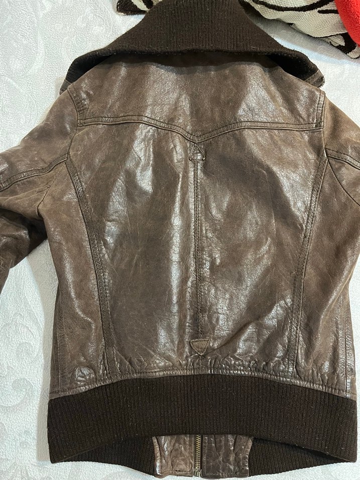 Vintage Deri Ceket - Görsel 5
