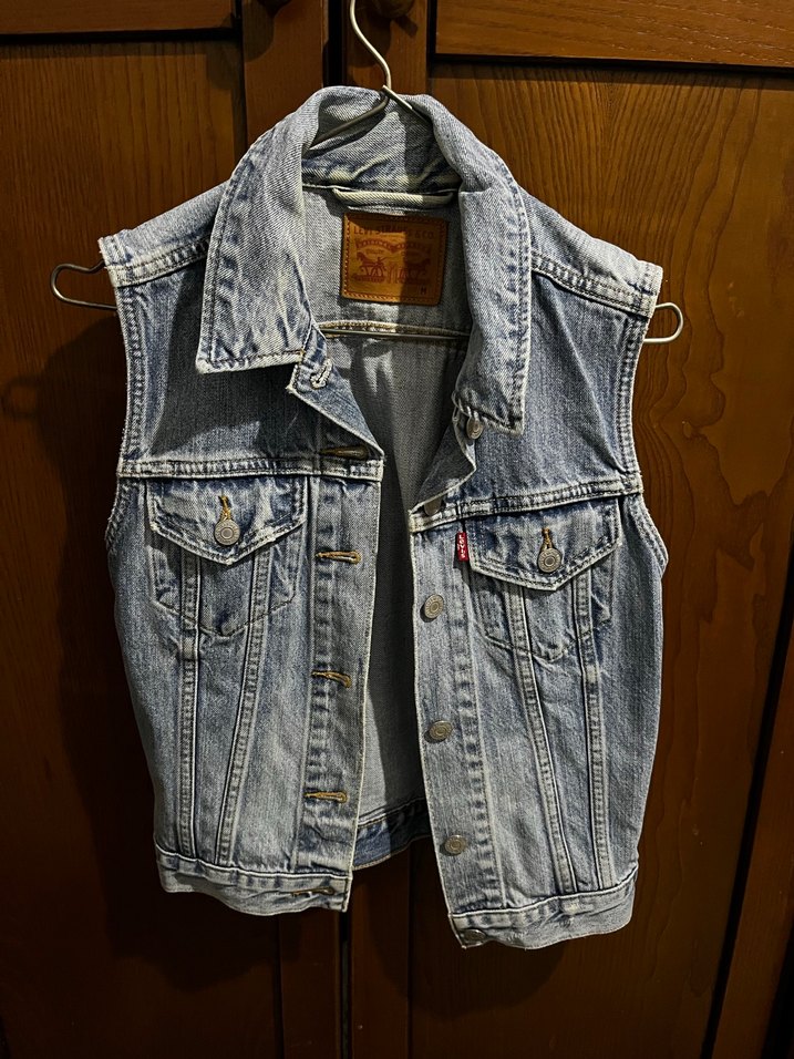 Levis Düğmeli Kolsuz Mavi Denim Ceket - Görsel 2