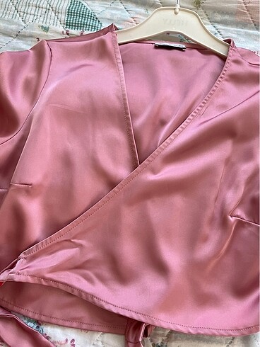 s Beden pembe Renk Bershka Saten Bluz
