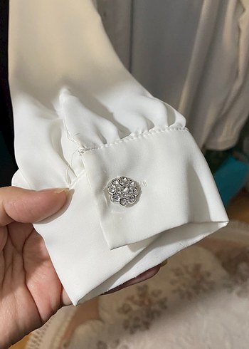 Trendyol & Milla Zümrüt yeşili V Yakalı Bluz gömlek pantolon takım