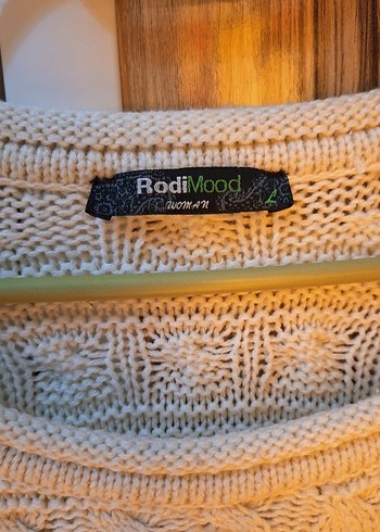 Bej Bohem Tarzı Kadın Triko Kazak - Görsel 3