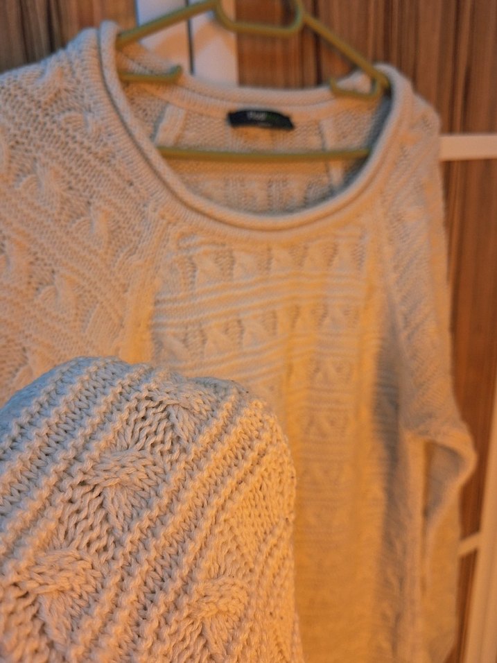 Bej Bohem Tarzı Kadın Triko Kazak - Görsel 2