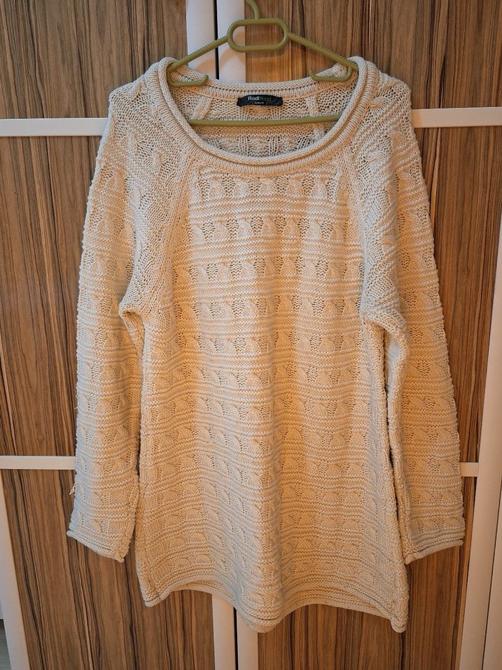 Bej Bohem Tarzı Kadın Triko Kazak - Görsel 4