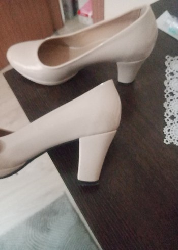 pudra Kadın Klasik Topuklu Ayakkabı - Görsel 7