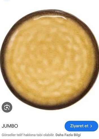 JUMBO Bej İçli Koyu Renkli Yuvarlak Tabak - Görsel 5