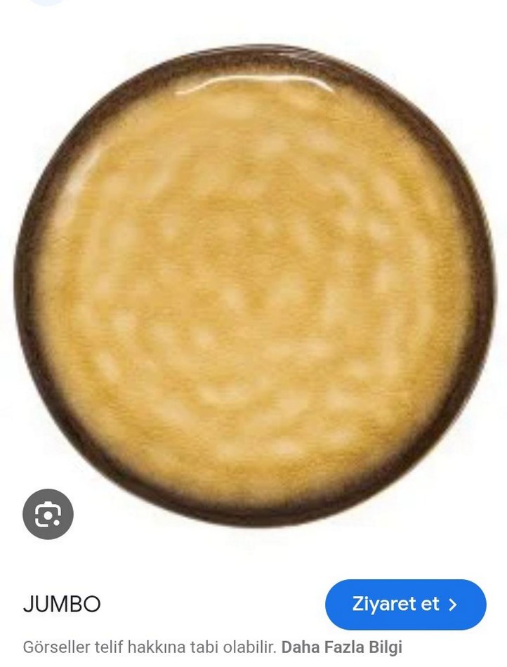 JUMBO Bej İçli Koyu Renkli Yuvarlak Tabak - Görsel 5