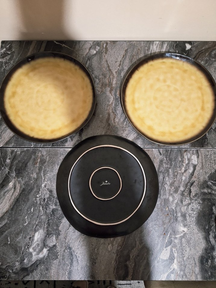 JUMBO Bej İçli Koyu Renkli Yuvarlak Tabak - Görsel 2