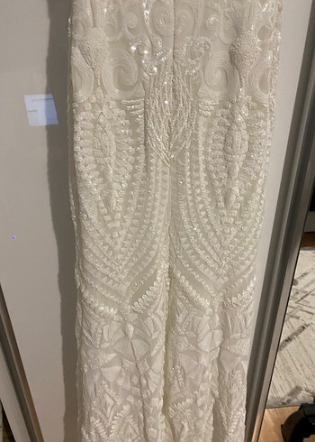 Dantel Detaylı Straplez Denizkızı Gelinlik - Görsel 6