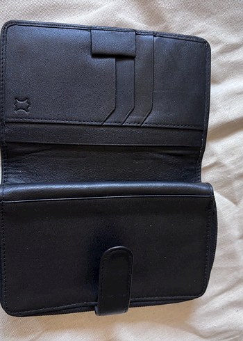 Kemerli Siyah Deri Kadın Cüzdan - Görsel 2