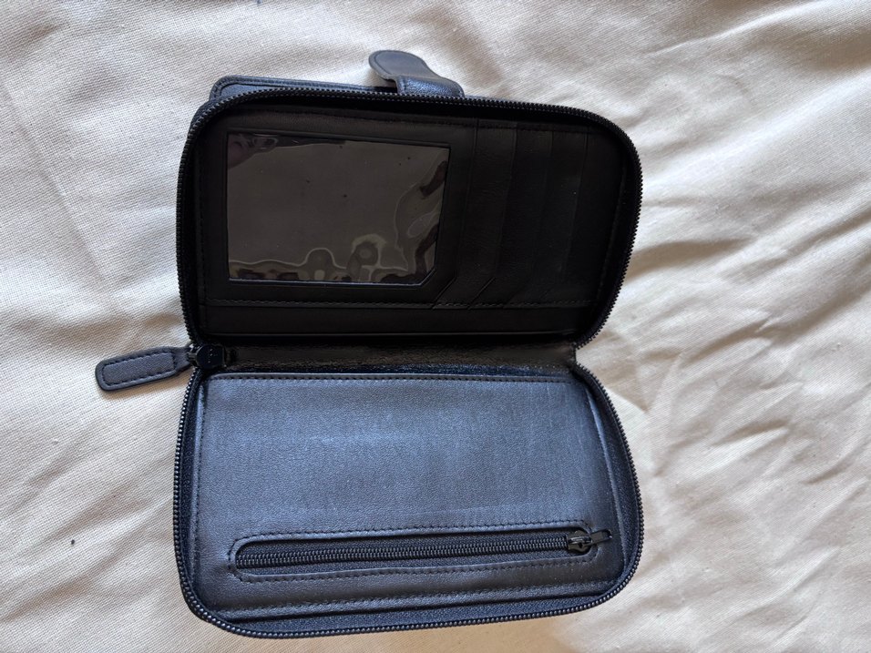 Kemerli Siyah Deri Kadın Cüzdan - Görsel 3