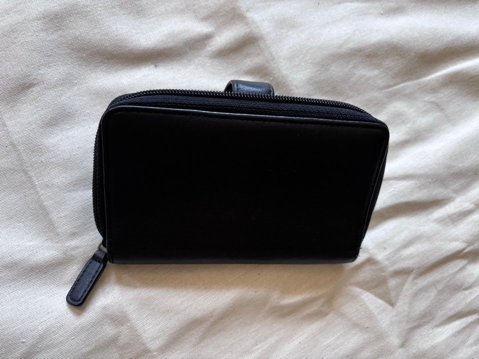 Kemerli Siyah Deri Kadın Cüzdan - Görsel 4