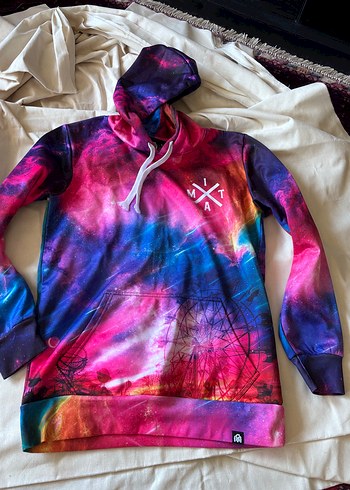 Renkli Tie-Dye Kapüşonlu Sweatshirt