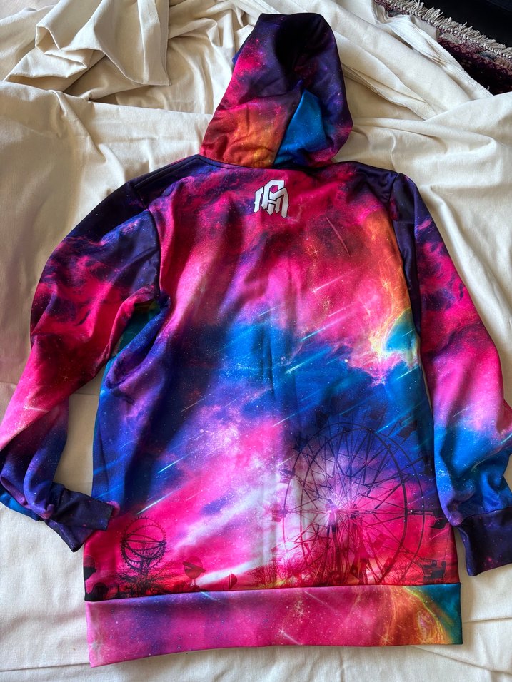 Renkli Tie-Dye Kapüşonlu Sweatshirt - Görsel 2