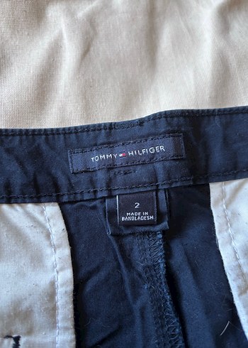 Tommy Hilfiger Kadın Lacivert Keten Mini Şort
