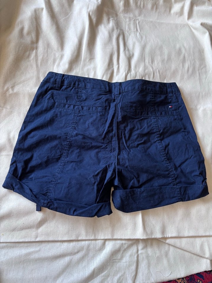 Kadın Lacivert Keten Mini Şort - Görsel 2