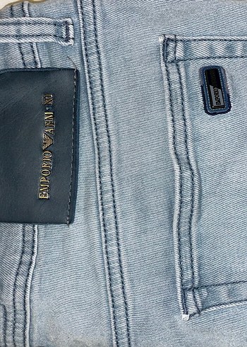 Emporio Armani Düğmeli Mavi erkek Jean - Görsel 3