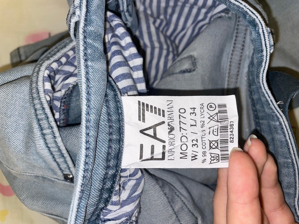 Emporio Armani Düğmeli Mavi erkek Jean - Görsel 4