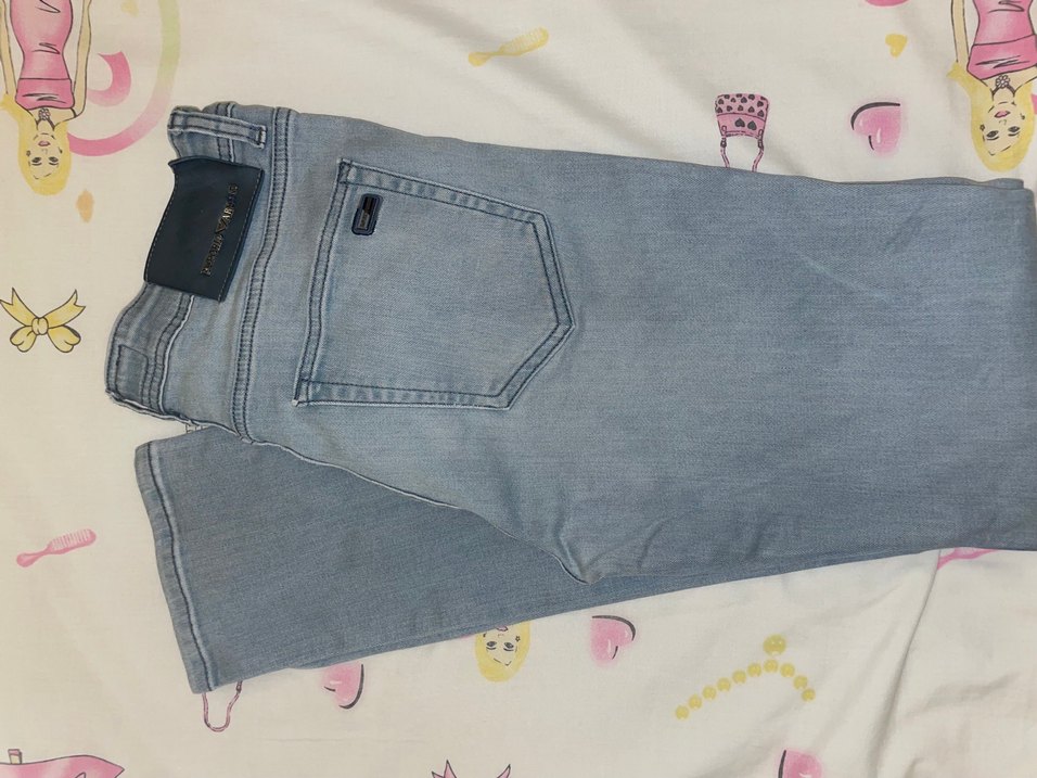 Emporio Armani Düğmeli Mavi erkek Jean - Görsel 2