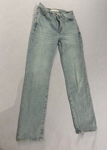 Mango Acik Mavi Yuksek Bel Denim Jean
