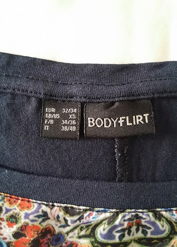 s Beden lacivert Renk BODYFLIRT MARKA DESENLI BLUZ (XS-S)