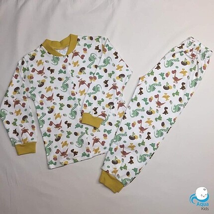 Pamuklu Çıtçıtlı Dinozorlu Pijama