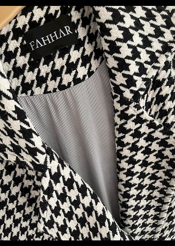 Fahhar Kazayağı Desenli Uzun Kaban - Görsel 3