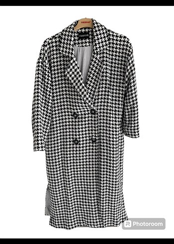 Fahhar Kazayağı Desenli Uzun Kaban - Görsel 2