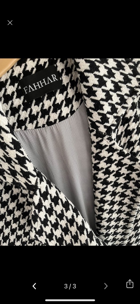 Fahhar Kazayağı Desenli Uzun Kaban - Görsel 3