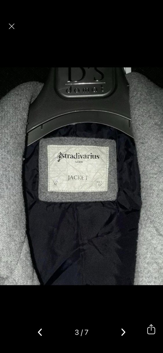 Stradivarius Gri Çift Düğmeli Kaban - Görsel 2