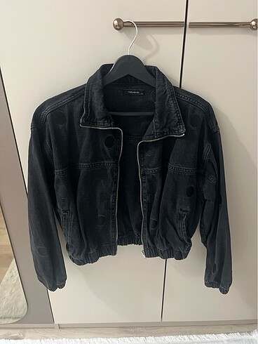 Siyah bomber denim ceket
