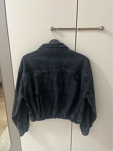 s Beden Siyah bomber denim ceket