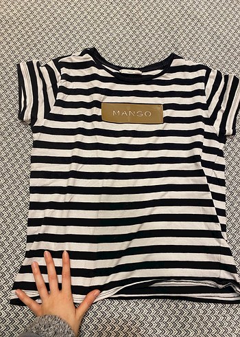 Mango Kadın Çizgili Uzun Kollu Tişört - Görsel 3