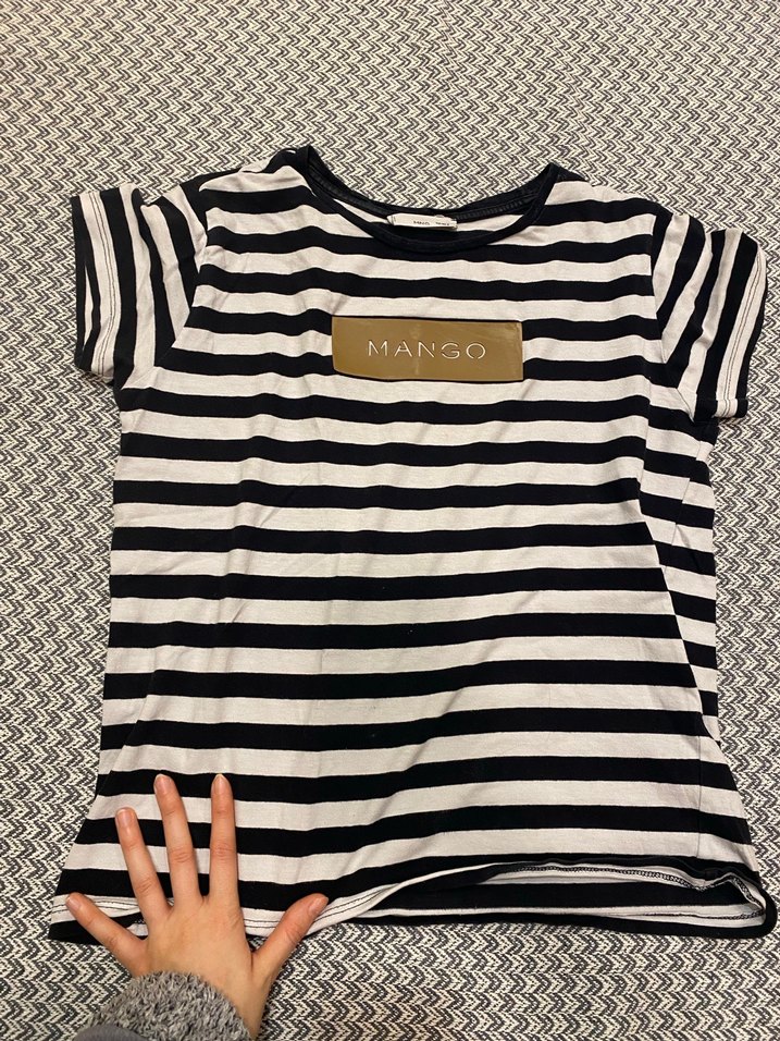 Mango Kadın Çizgili Uzun Kollu Tişört - Görsel 3