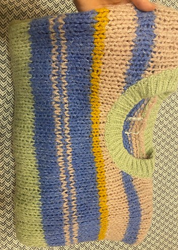 Renkli Bohem Örgü Kadın Kazak - Görsel 2