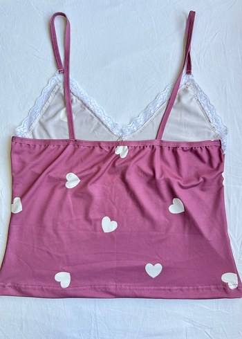 xl Beden mor Renk Pembe Kalp Desenli Şortlu Kadın Pijama Takımı