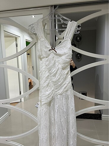 Asos ASOS DESIGN asymmetric bodice lace midi dress