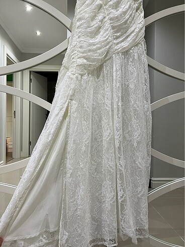 s Beden beyaz Renk ASOS DESIGN asymmetric bodice lace midi dress