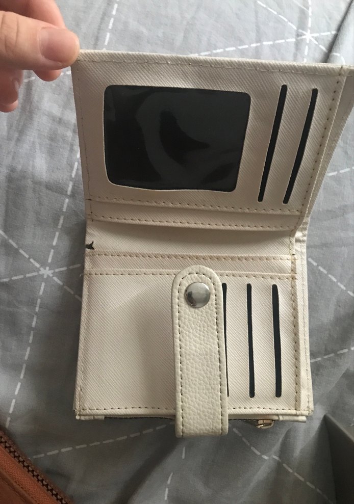 Kadın Beyaz Deri Fermuarlı Cüzdan - Görsel 3