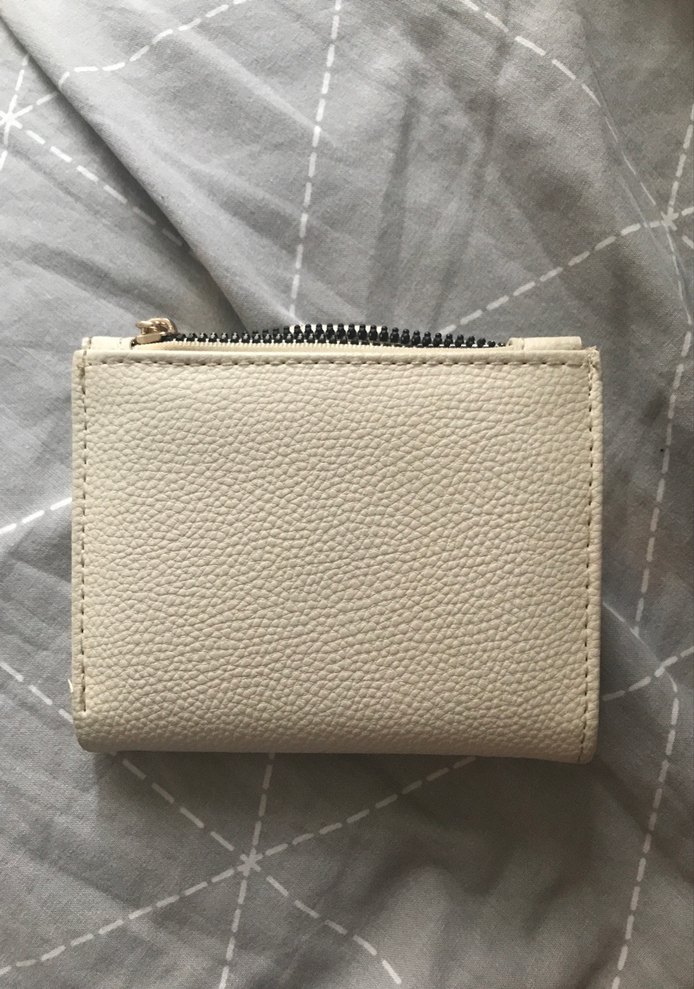 Kadın Beyaz Deri Fermuarlı Cüzdan - Görsel 2