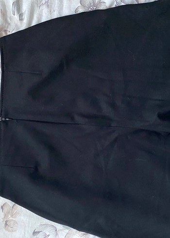 m Beden Kadın Siyah Midi Kumaş Pantolon Fermuarlı