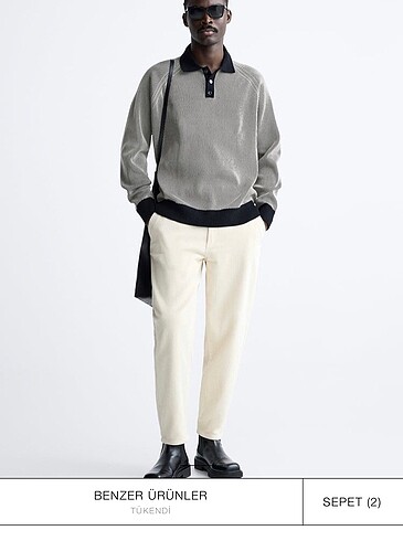 Zara fitilli kadife pantolon