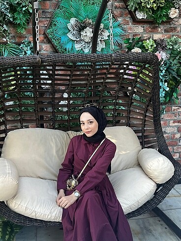 36 Beden bordo Renk Uzun elbise