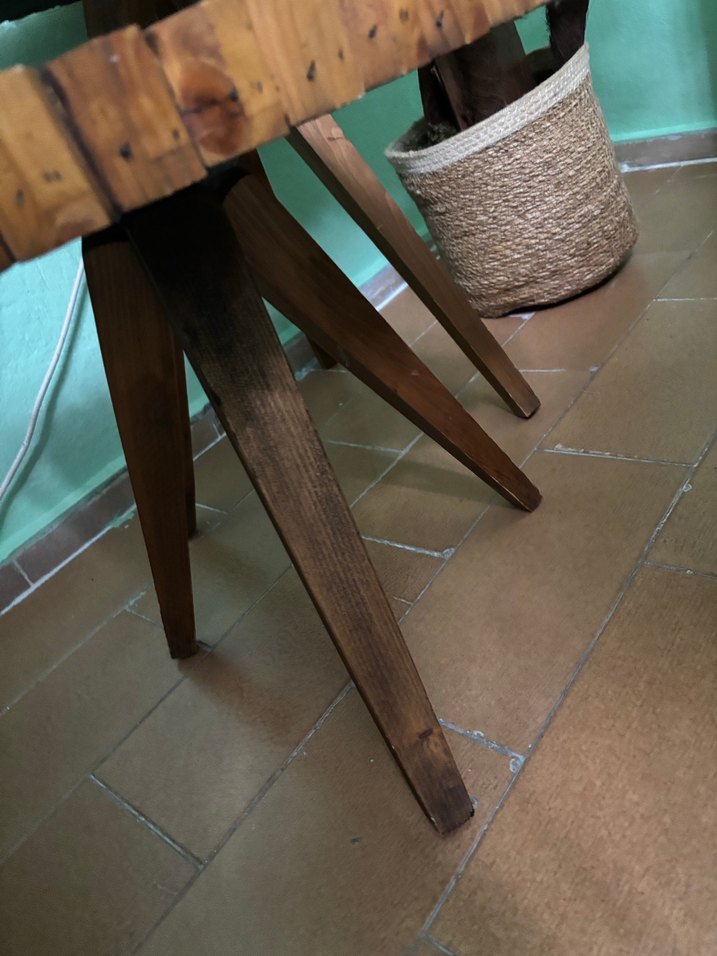 Kahverengi Kareli Ahşap Platform Sehpa - Görsel 2