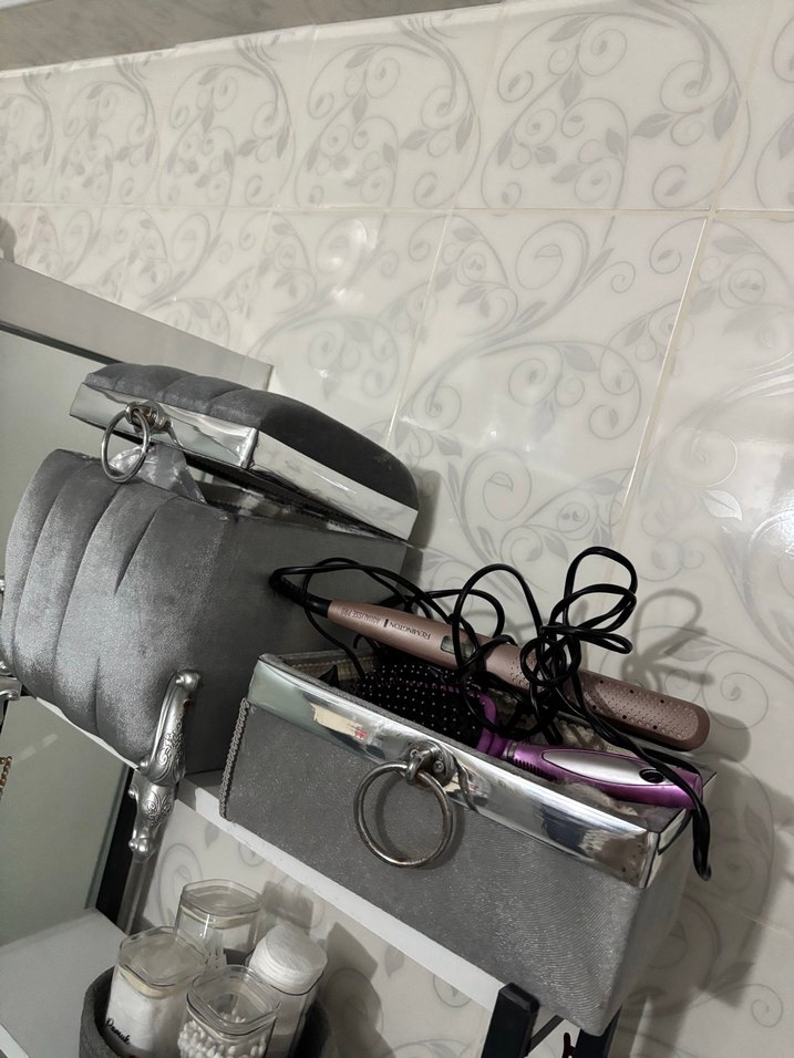 Gri gümüş detaylı banyo seti - Görsel 5