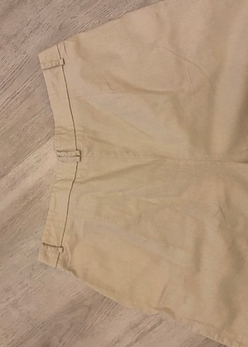 Bej Keten Mini Şort - Görsel 3