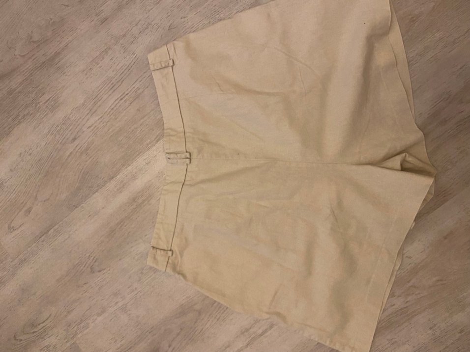 Bej Keten Mini Şort - Görsel 3