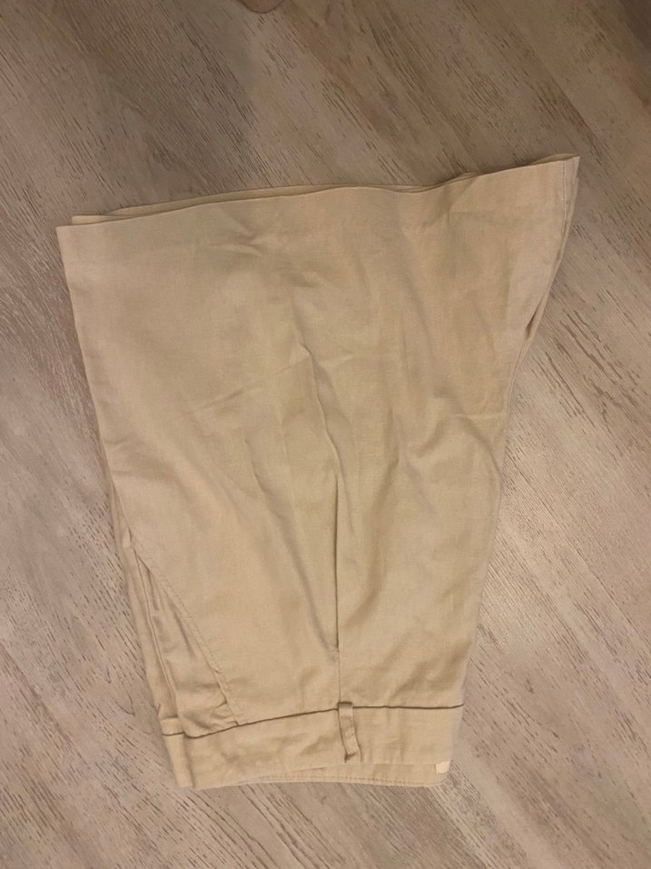 Bej Keten Mini Şort - Görsel 2