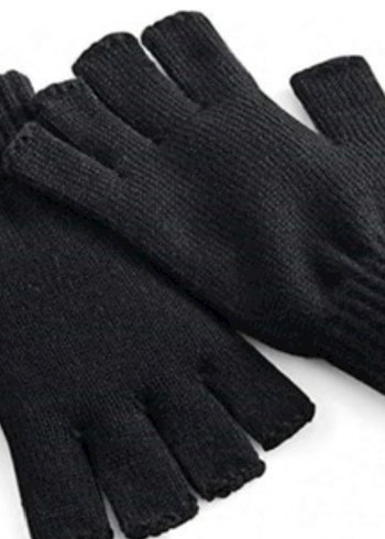 Örme Parmaksız Kadın Eldiveni - Gri - Görsel 3