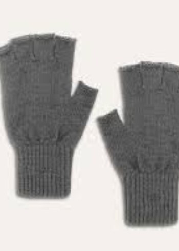 Örme Parmaksız Kadın Eldiveni - Gri - Görsel 4